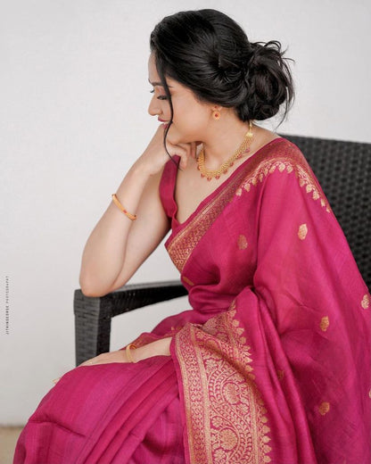 Banarasi Soft Silk Saree with Traditional Motifs & Copper Zari Weaving
