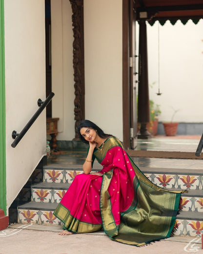 Timeless Banarasi Soft Silk Saree with Grand Gold Zari Brocade