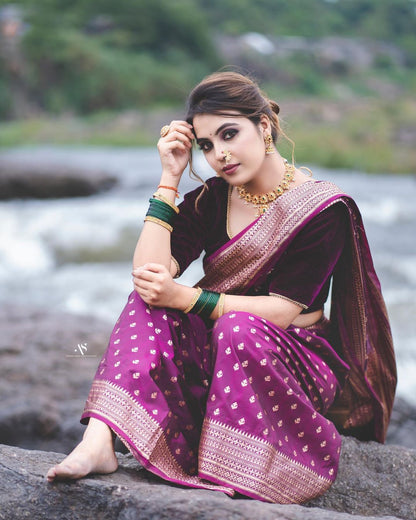 Authentic Banarasi Soft Silk Saree – Heavy Brocade Work & Gold Zari | Best Quality Assured