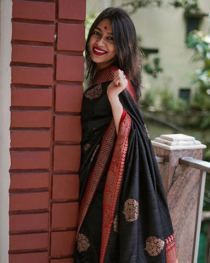 Elegant Banarasi Soft Silk Saree with Copper Zari Weaving