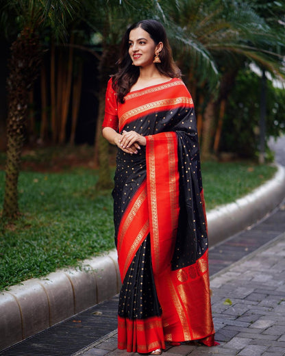Artisanal Banarasi Silk Saree with Gold Zari Weaving