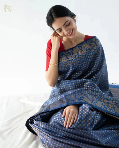 Banarasi Silk Saree – Soft Silk Fabric with Intricate Gold Zari Work