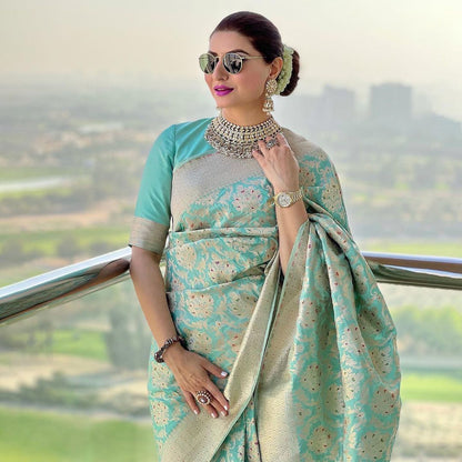 Banarasi Soft Silk Saree with Elegant Detailing & Timeless Appeal