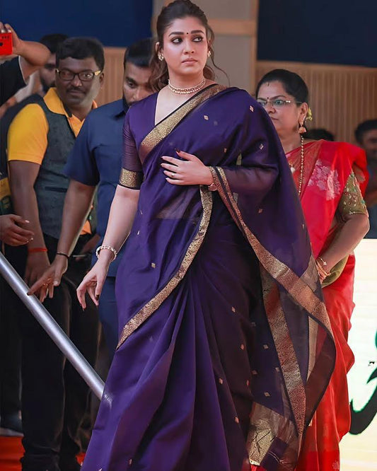 Graceful Soft Cotton Silk Saree with Rich Jacquard Border and Pallu