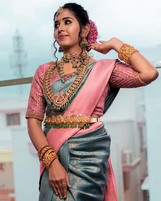 Eco-Elegance Banarasi Soft Silk Saree – Minimalist & Sustainable