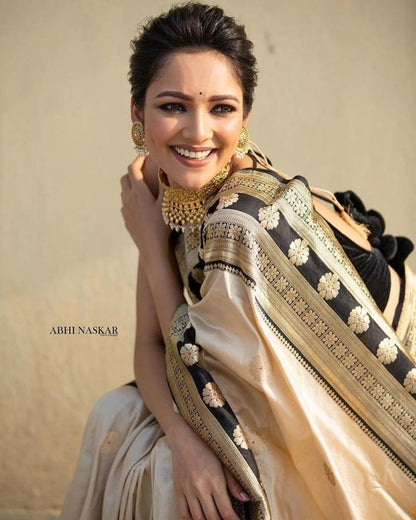 Elegant Banarasi Soft Silk Saree with Zari Work