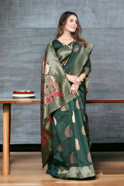 Heritage Weaves – Banarasi Soft Silk Saree with Gold Zari Work