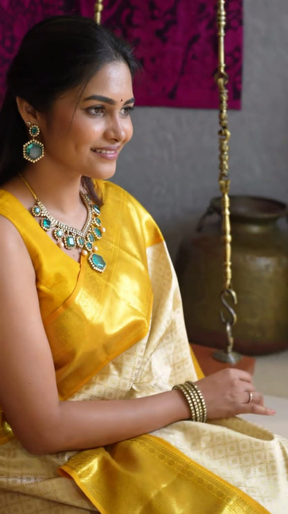 Regal Elegance – Banarasi Soft Silk Saree with Heavy Brocade & Gold Zari Weaving