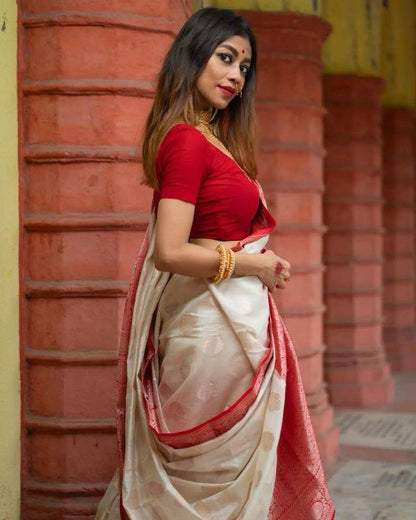 Elegant Banarasi Soft Silk Saree – Timeless Shine, Effortless Grace