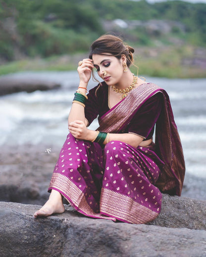 Authentic Banarasi Soft Silk Saree – Heavy Brocade Work & Gold Zari | Best Quality Assured