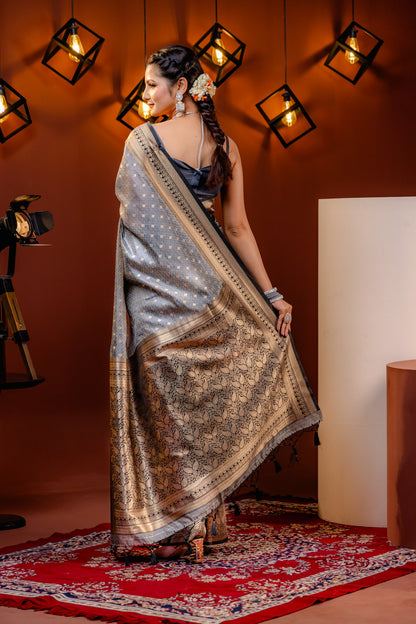 Banarasi Soft Silk Saree with Elegant Gold Zari Weaving
