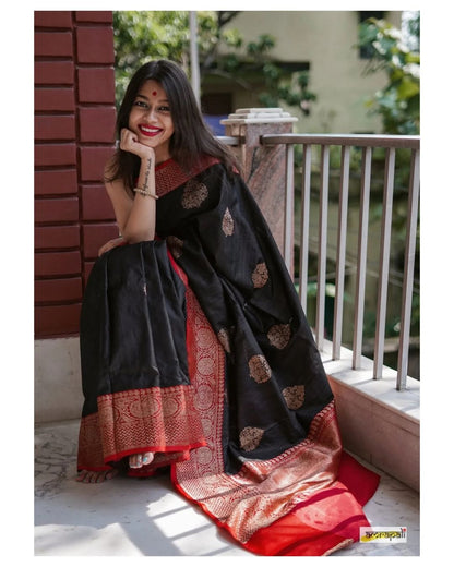Elegant Banarasi Soft Silk Saree with Copper Zari Weaving