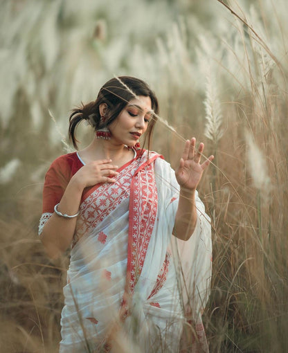 Festive Soft Linen Cotton Silk Saree with Rich Jacquard Pallu – Elegant Comfort for Every Celebration