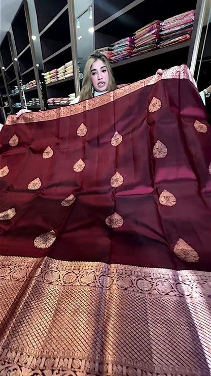 Shop Elegant Banarasi Soft Silk Saree – Timeless & Minimal