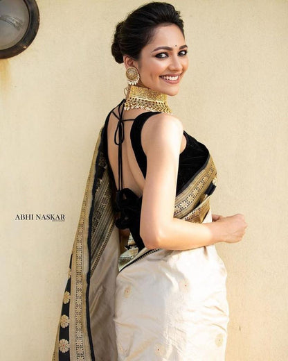 Elegant Banarasi Soft Silk Saree with Zari Work