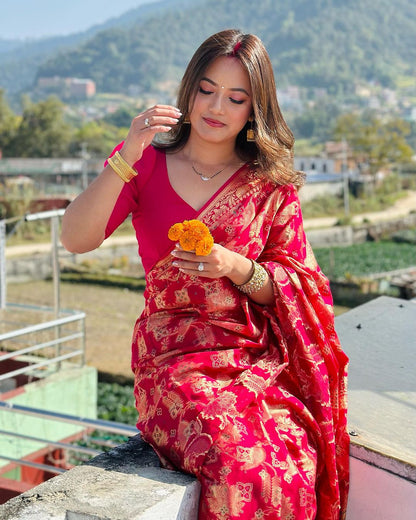 Traditional Banarasi Saree in Soft Silk – Woven to Perfection