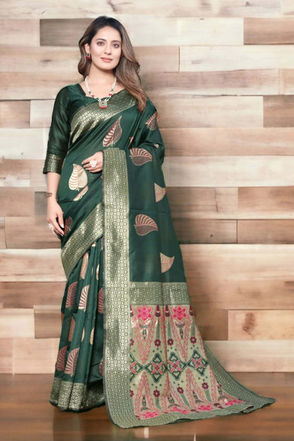 Heritage Weaves – Banarasi Soft Silk Saree with Gold Zari Work