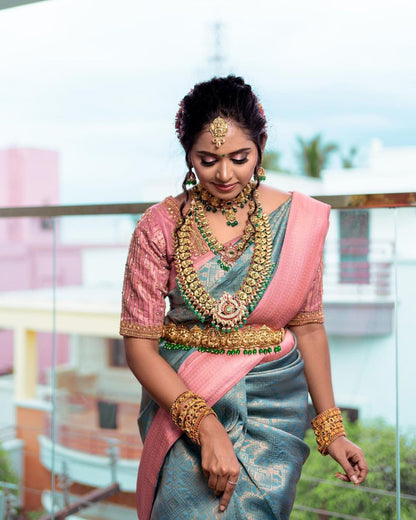 Eco-Elegance Banarasi Soft Silk Saree – Minimalist & Sustainable