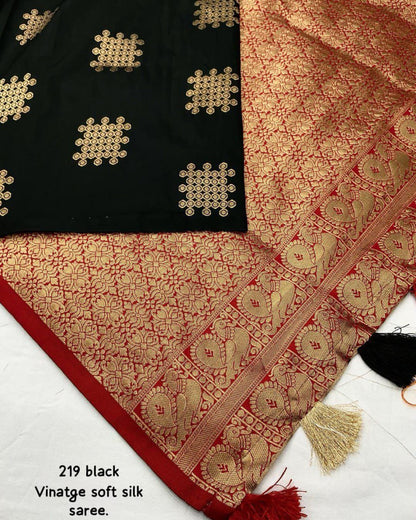 Banarasi Soft Silk Saree in Elegant Minimal Design