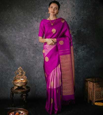 Banarasi Soft Silk Saree with Gold Zari Brocade – Premium Quality