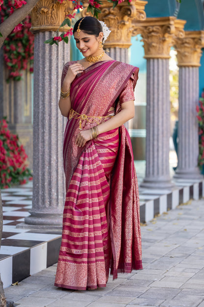 Timeless Banarasi Soft Silk Saree with Intricate Detailing – A Must-Have for Every Saree Lover