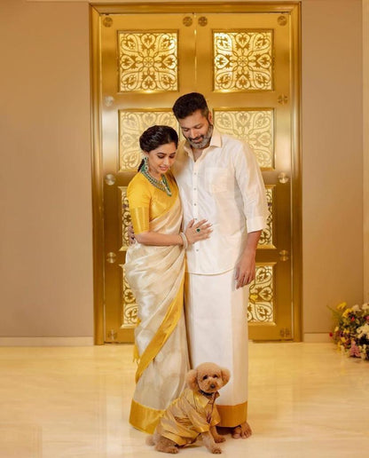 Effortless Elegance – Banarasi Soft Silk Saree with Gold Zari Weaving