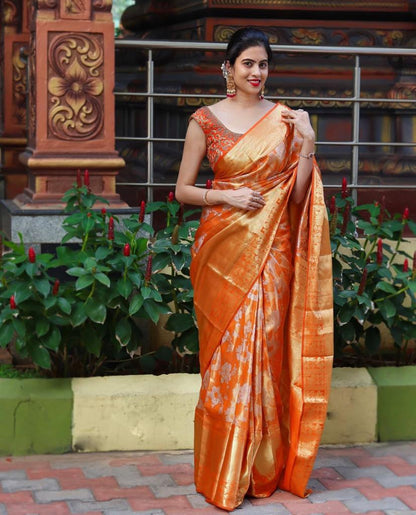 Traditional Elegance – Banarasi Soft Silk Saree with Zari & Jacquard Weave