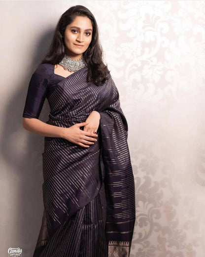 Punch Handcrafted Banarasi Soft Silk Kanjivaram Saree with All-Over Zari Work