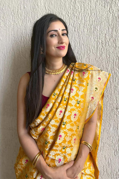 Mesmerizing Banarasi Soft Silk Saree – A True Work of Art
