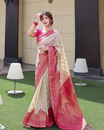 Graceful Elegance – Banarasi Soft Silk Kanjivaram Saree
