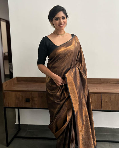 Minimalist Banarasi Soft Silk Saree – Eco-Friendly Elegance