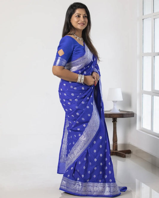Buy Banarasi Soft Silk Saree – Elegant & Minimalist Designer Saree
