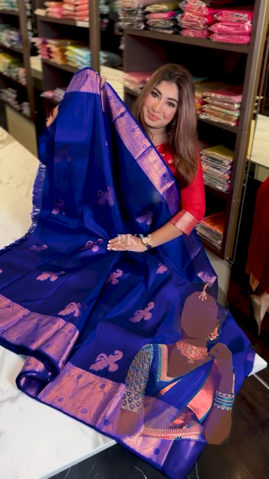 Banarasi Soft Silk Saree with Copper Zari Weaving