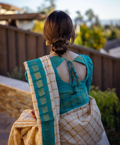 Masterpiece – Banarasi Soft Silk Saree with Gold Zari Weaving