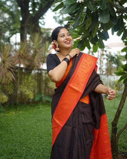 Soft Silk Banarasi Saree – Luxurious Gold Zari Brocade Weaving