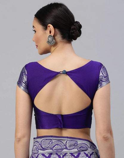 Banarasi Soft Silk Saree – Silver Zari & Brocade Grandeur