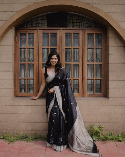 Banarasi Soft Silk Saree – Subtle Sophistication with Silver Zari