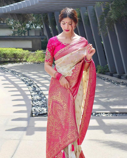 Graceful Elegance – Banarasi Soft Silk Kanjivaram Saree