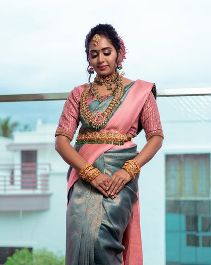 Eco-Elegance Banarasi Soft Silk Saree – Minimalist & Sustainable
