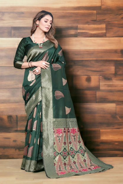 Heritage Weaves – Banarasi Soft Silk Saree with Gold Zari Work