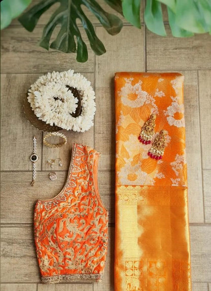 Traditional Elegance – Banarasi Soft Silk Saree with Zari & Jacquard Weave