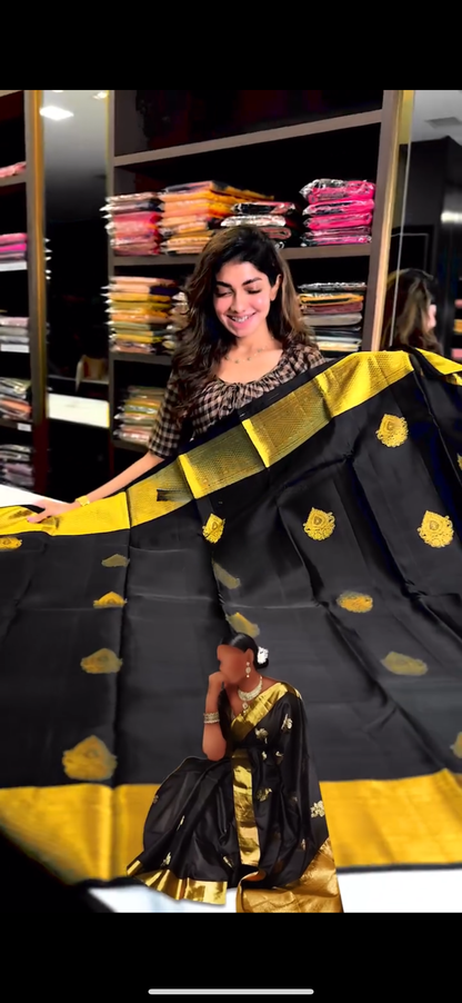 Elegant Banarasi Soft Silk Saree with Timeless Minimal Design
