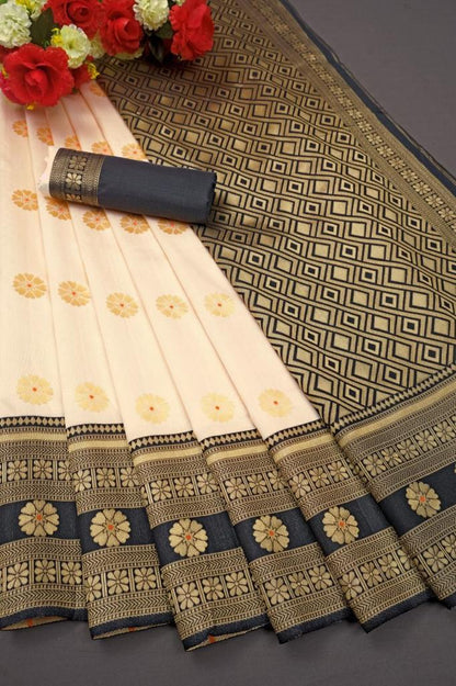 Elegant Banarasi Soft Silk Saree with Zari Work