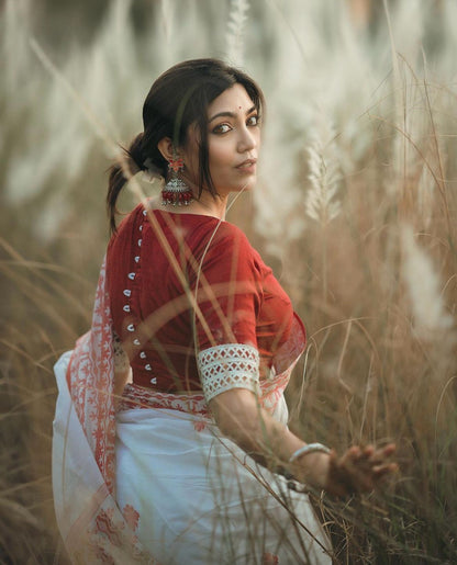 Festive Soft Linen Cotton Silk Saree with Rich Jacquard Pallu – Elegant Comfort for Every Celebration