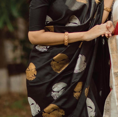 Banarasi Soft Silk Saree in Elegant Minimal Design