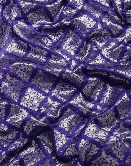 Banarasi Soft Silk Saree – Silver Zari & Brocade Grandeur