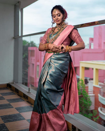 Eco-Elegance Banarasi Soft Silk Saree – Minimalist & Sustainable