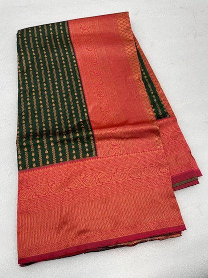 Copper Zari Woven Banarasi Soft Silk Saree – A Masterpiece of Indian Weaving