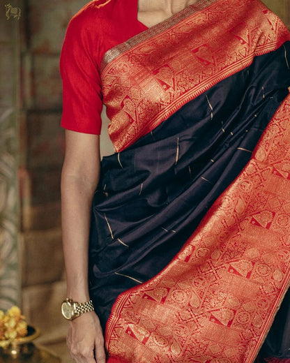 Timeless Banarasi Soft Silk Saree with Gold Zari Weaving