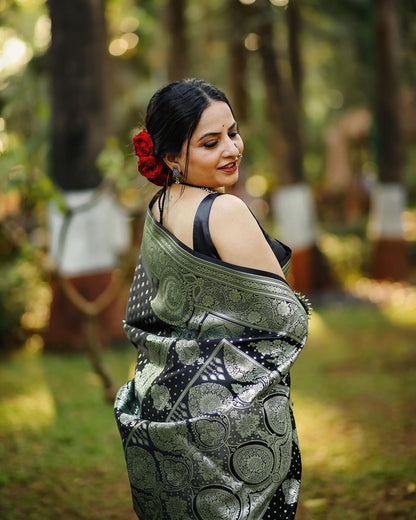 Banarasi Soft Silk Saree – Rich Heavy Brocade & Elegant Silver Zari Work